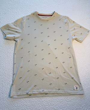 Denim & Flower Ricky Singh Palm Tree Print Wave Hawaii T-Shirt Men's Size Medium